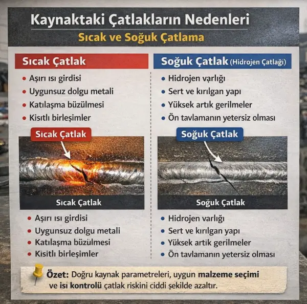 Kaynaklı Birleştirmelerde Çatlaklar (Sıcak – Soğuk)